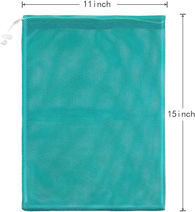 Frienda 6 Pieces Mesh Stuff Sack, 11 x 15 Inch Durable Nylon Drawstring Laundry - Image 4