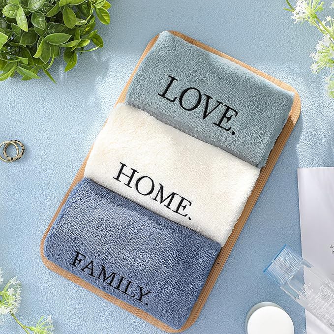 3 Pcs Home Love Family Decorative Hand Towels - Image 6