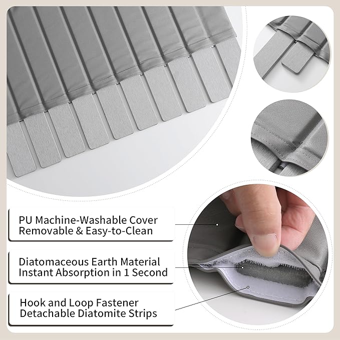 Stone Drying Mat for Kitchen Counter-Super Absorbent PU Dish Drying Mat - Image 6