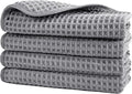 POLYTE 430 GSM Microfiber Lint Free Washcloth Face Towel, 13 x 13 in, 4 Pack by Polyte