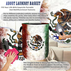 Vintage Mexican Flag Laundry Basket Oxford Cloth Foldable Mexico Laundry Hamper - Image 8