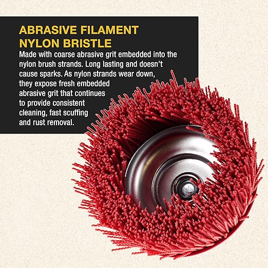 Dura-Gold 6" Abrasive Filament Nylon Bristle Cup Brush - Image 4