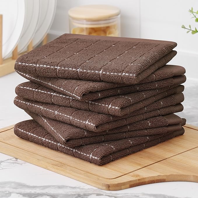 Homaxy 100% Cotton Terry Kitchen Dish Cloths, Ultra Soft and Absorbent Dish - Image 7