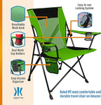 Kijaro Dual Lock Portable Camping Chairs - Enjoy the Outdoors with a Versatile Folding Chair, Sports Chair, Outdoor Chair & Lawn Chair - Dual Lock Feature Locks Position – Ireland Green - Image 5