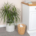 Household Essentials Handwoven Round Water Hyacinth Waste Basket - Image 3