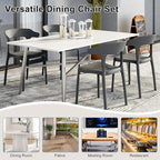 VECELO 4 Pack Plastic Stacking Chairs, Stackable Dining Chairs for Kitchen Restaurant Patio, Portable Indoor Outdoor Use, No Assembly Required, Gray - Image 7