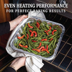 PLASTICPRO Disposable 10'' X 10'' X 3'' Inch Square Aluminum Tin Foil Baking - Image 2