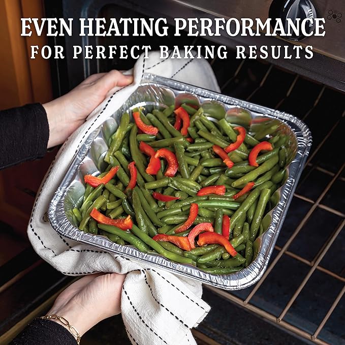 PLASTICPRO Disposable 10'' X 10'' X 3'' Inch Square Aluminum Tin Foil Baking - Image 3