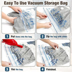 HIBAG Vacuum Storage Seal Bags, 10 Jumbo Space Saver Vacuum Sealer Bags - Image 3