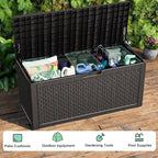 121 Gallon Waterproof Outdoor Storage Box,Resin Deck Box,Lockable Outside Storage Box Container for Patio Furniure,Garden,Pool Tools (121 Gallon,Black) - Image 3