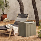 Greesum 31 Gallon Resin Deck Box All Weather Outdoor Storage Boxes for Patio Furniture Set,Outdoor Toys,Garden Tools,Light Coffee - Image 3
