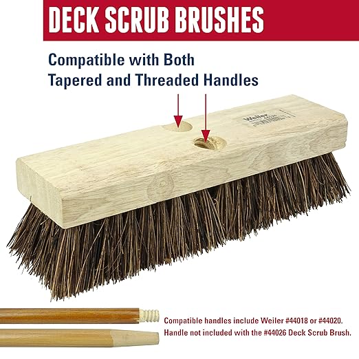Weiler 44027 12" Deck Scrub Brush, Palmyra Fill - Image 3
