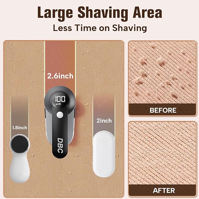 DBC Rechargeable Fabric Shaver, 3-Speed Lint Remover - Image 3