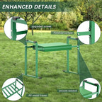 FLINTER Garden Kneelers Seat, Stable and Save Tip-Resistant Design 10.2" Wider Garden Kneeler and Seat with Handle, Heavy Duty Gardening Stool for Seniors, Gardening Weeding Bench for Parents - Green - Image 7