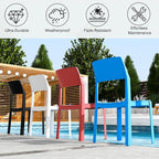 VECELO 4 Pack Stackable Dining Chairs, Plastic Patio Chairs for Indoor Outdoor Use in Kitchen, Poolside, No Assembly, Gray - Image 5