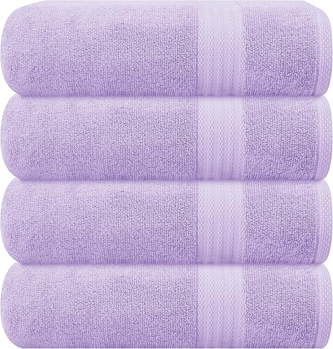 GLAMBURG Premium Cotton 4 Pack Bath Towel Set by GLAMBURG