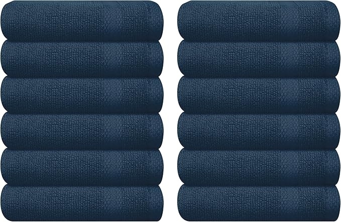 GLAMBURG Ultra Soft 12-Piece Washcloths Set 13x13-100% Ringspun Cotton by GLAMBURG
