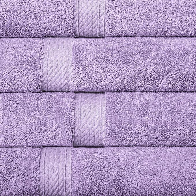 SUPERIOR Egyptian Cotton Pile Hand Towel Set of 4, Ultra Soft Luxury Towels - Image 4