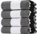 Homaxy 100% Cotton Waffle Weave Check Plaid Kitchen Towels, 20 x 28 Inches by Homaxy