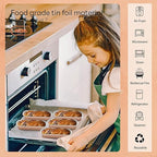 50 PACK Mini Cake Pans with Lids and Spoons, Rectangular Aluminum Foil Bread Pan - Image 4