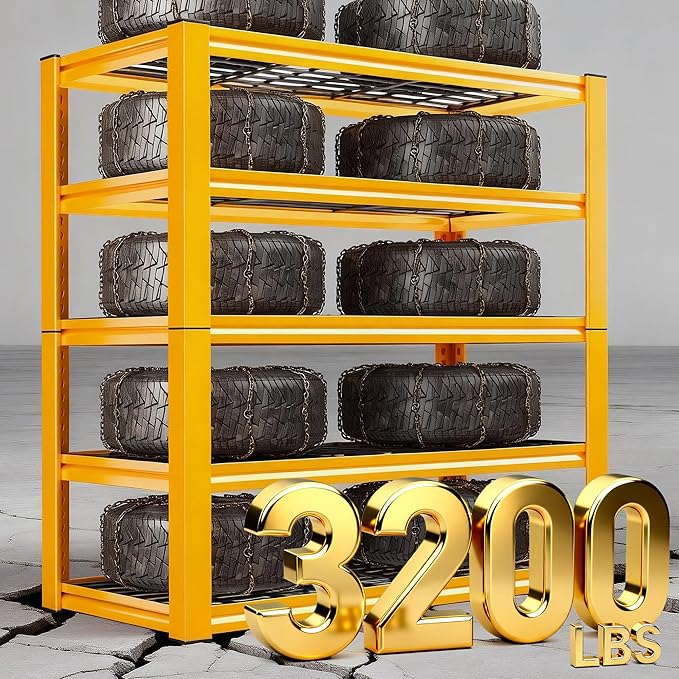 REIBII Garage Shelving Load 3200LBS, 5-Tier Storage Shelves, Adjustable Heavy Duty Metal Shelving Unit for Pantry, Basement, Warehouse, 72" H x 36" W x 16" D H, 3PC - Image 4