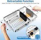 romision Expandable Dish Drying Rack Over The Sink Small Metal Stainless Steel - Image 6