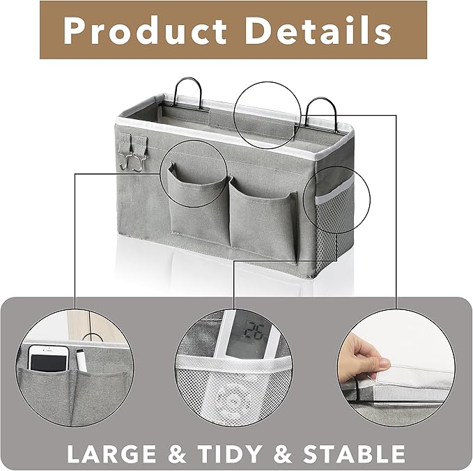 3pcs Hanging Baskets for Organizing, Fabric Wall storage Basket, Wall Organizer - Image 5