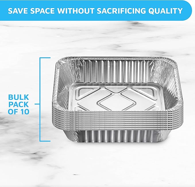 MontoPack Aluminum Foil Pans Half Size Roasting Chafing Pan | Bulk 10 Pack of - Image 3