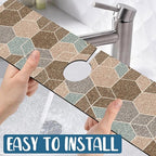 Geometry Blocks Sink Faucet Absorbing Mat Glitter Geometry Super Absorbent Fast - Image 5