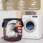 American Flag Eagle Laundry Basket Foldable Oxford Cloth Funny Tote Bag Laundry - Image 7
