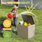 30 Gallon Outdoor Storage Box Weather Resistant UV Protection Waterproof Resin Deck Box for Garden, Patio, Porch, Delivery(Gray，30 Gallon) - Image 5