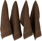 DII Basic Terry Collection Waffle Dishtowel Set, Solid Brown, 4 Piece by DII