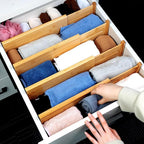 Utoplike Bamboo Dresser Drawer Dividers, Spring Loaded, Works in Kitchen - Image 6