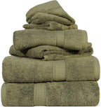Superior Solid Egyptian Cotton Towel Set, Washcloths 13” x 13”, Hand Towels 20” by SUPERIOR