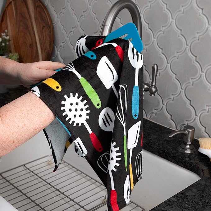 T-Fal Fiber Reactive Print Kitchen Towels: Highly Absorbent, Super Soft - Image 4
