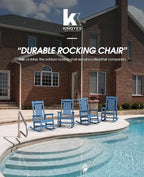 KINGYES HDPE Patio Rocking Chair Set of 4, Outdoor Rocking Chairs Porch Rocker for Adults, Navy - Image 7