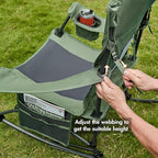 Portal Outdoor Rocking Chair Camping Folding Portable Rocker with Cup Holder Side Pocket Carry Bag, Support 350LBS (Green) - Image 5