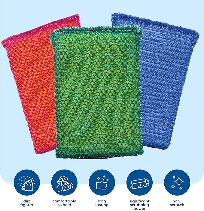 SCRUBIT Multi-Purpose Dish Scrub Sponge, Non Scratch Scouring Pads, Cleaning - Image 4