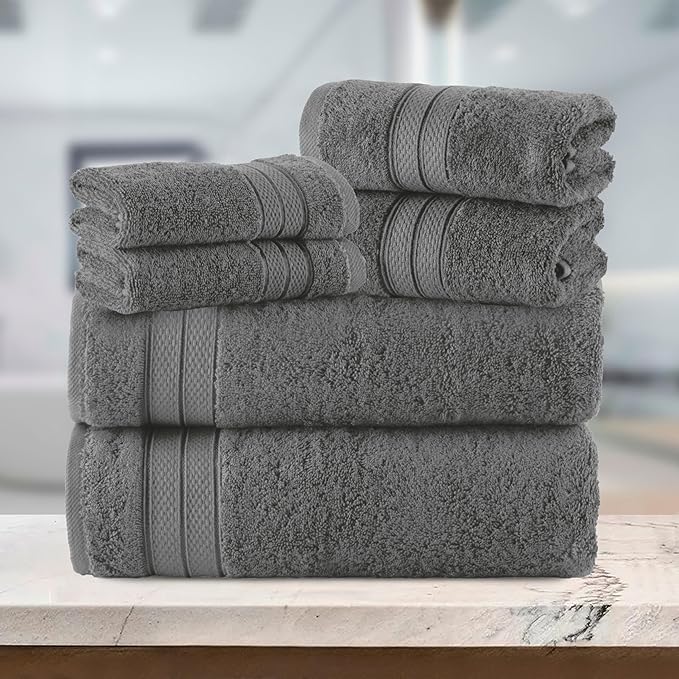 Elegant Comfort Luxury 6-Piece Towel Set, Premium Soft 100% Turkish Cotton - Image 7