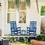 LUE BONA Outdoor Rocking Chairs Set of 2, Weather Resistant Poly Plastic Rocker Chairs, 350lb Heavy Duty, Oversized Porch Rocker for Adult, High Back Smooth Rocking Chairs for Outdoor & Indoor, Blue - Image 5