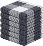 Homaxy 100% Cotton Waffle Weave Check Plaid Dish Cloths, 12 x 12 Inches by Homaxy