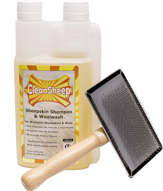 Sheepskin Cleaning Kit: Brush + Shampoo Bundle by CleanSheep