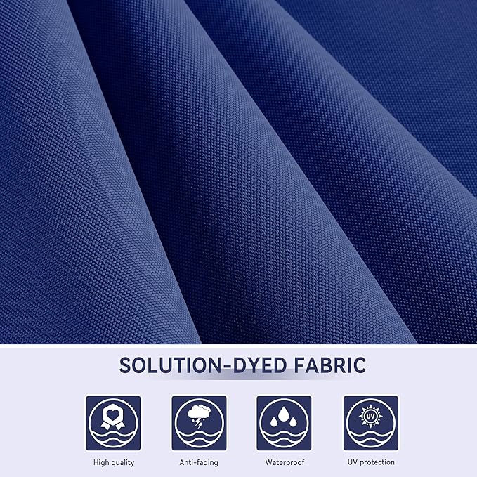 10 X 13 FT Cantilever Outdoor Patio Umbrella with Base Included Large Heavy Duty 360° Rotation Double Top Offset Rectangular Umbrellas with Led Lights for Backyard Outside Deck, NAVY - Image 7