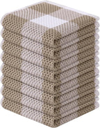 Homaxy 100% Cotton Waffle Weave Check Plaid Dish Cloths, 12 x 12 Inches by Homaxy
