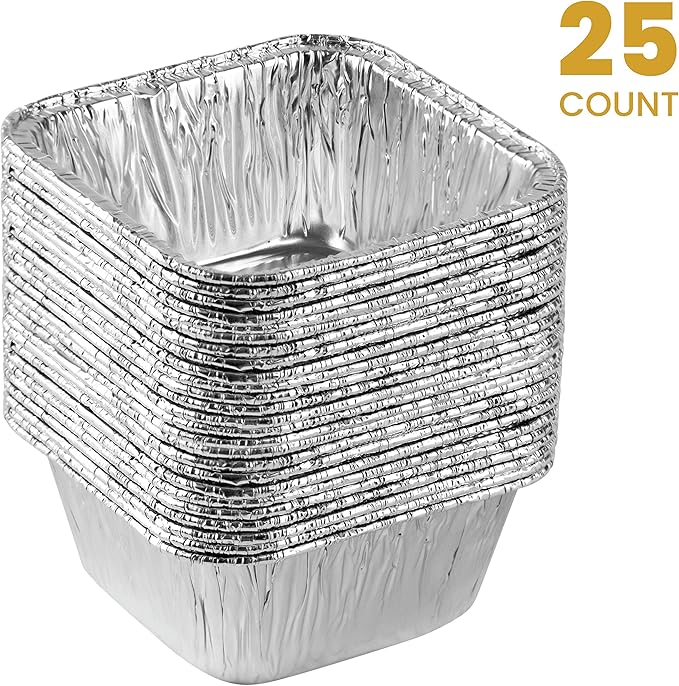 PLASTICPRO Disposable 4.25'' X 4.25 X 2'' Inch Square Aluminum Tin Foil Baking - Image 5