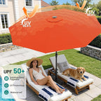 AreShark 9 FT Patio Umbrella for Outdoor, Outdoor Umbrella with Push Button Tilt and Crank, Outdoor Patio Umbrellas with 8 Sturdy Ribs for Market, Garden, Deck, Backyard, Pool (Orange) - Image 4