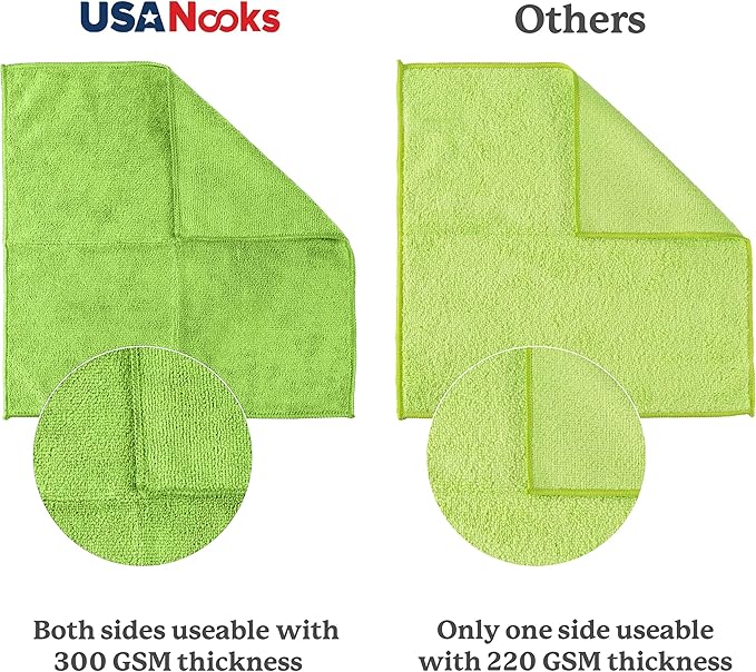 USANOOKS Microfiber Cleaning Cloth Light Green - Image 3