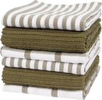 KAF Home Premium Kitchen Towels, Large 100% Cotton, Flat & Terry Absorbent Dish by KAFHome