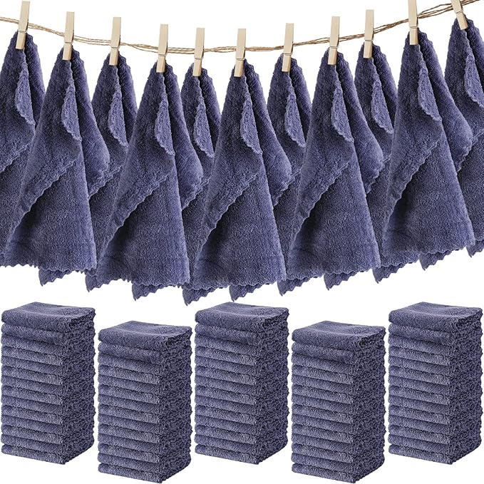 Newwiee 100 Pcs Washcloths Bulk Quick Drying Bathroom Wash Clothes 12 x 12 Inch by Newwiee