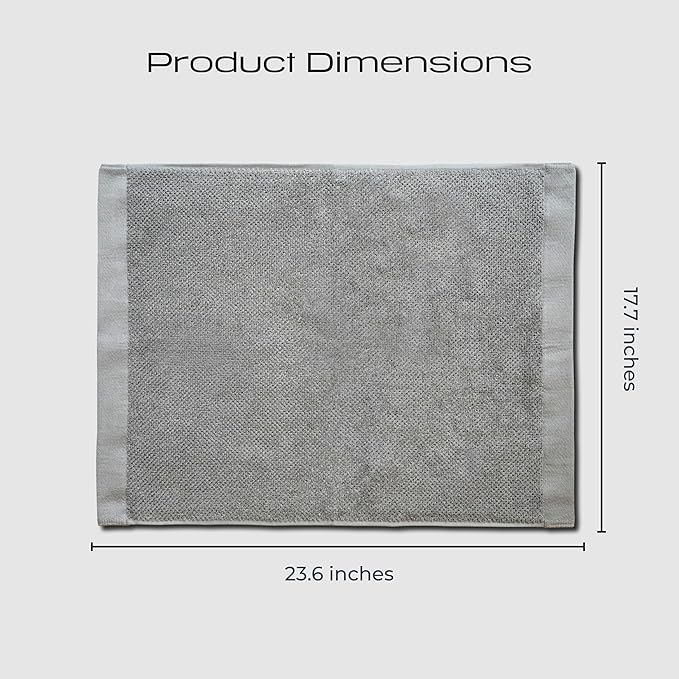 Luxury Silver-Infused Gray Hand Towels 2-Pack, 23.6"x17.7" - Image 3